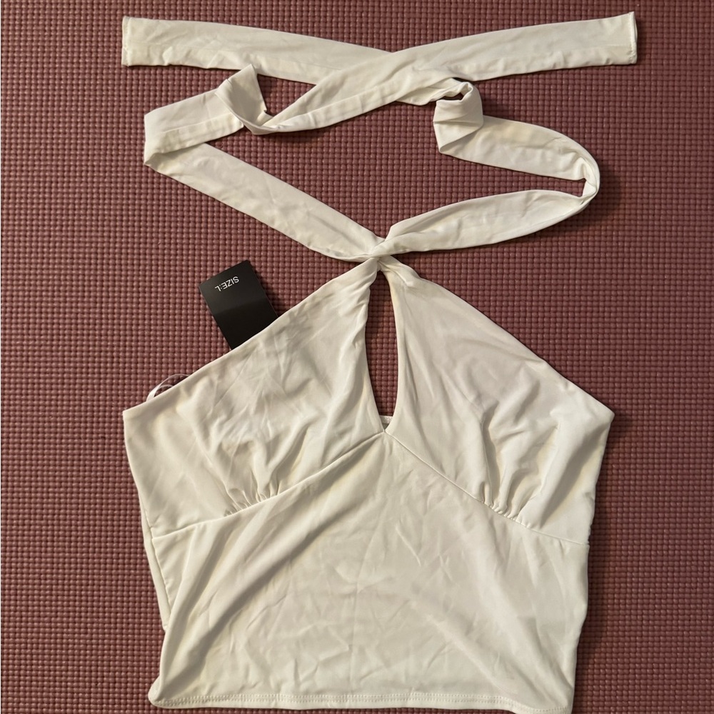 Stylish Cream Halter Top
